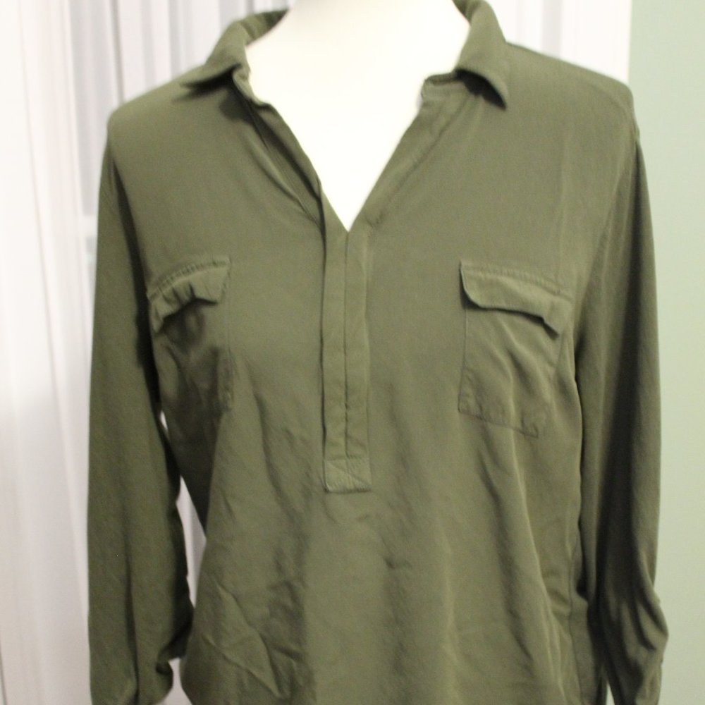Army Green Long Sleeve Top